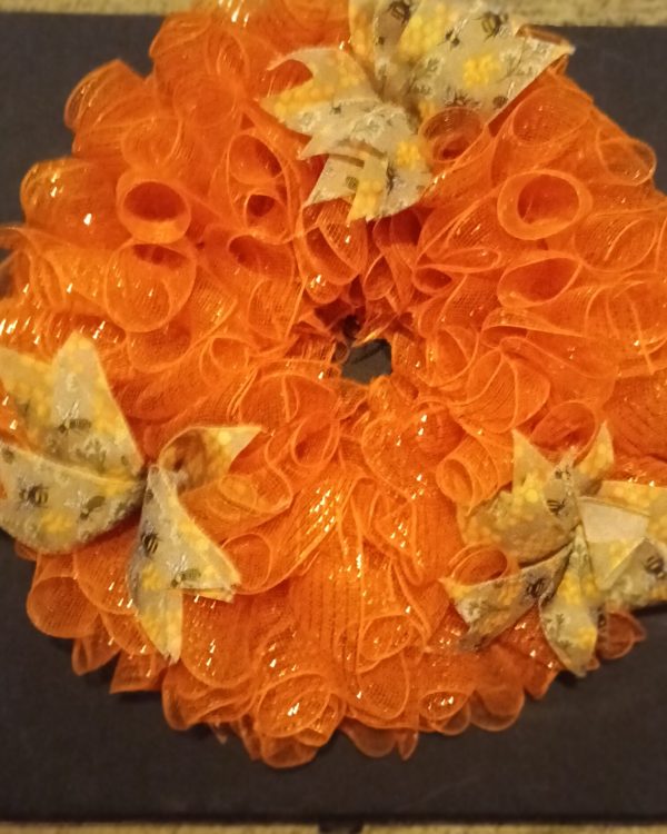 Orange Summer Bee Wreath