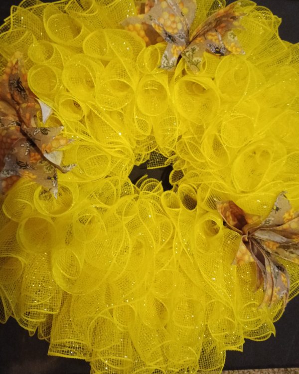 Yellow Summer Bee Wreath